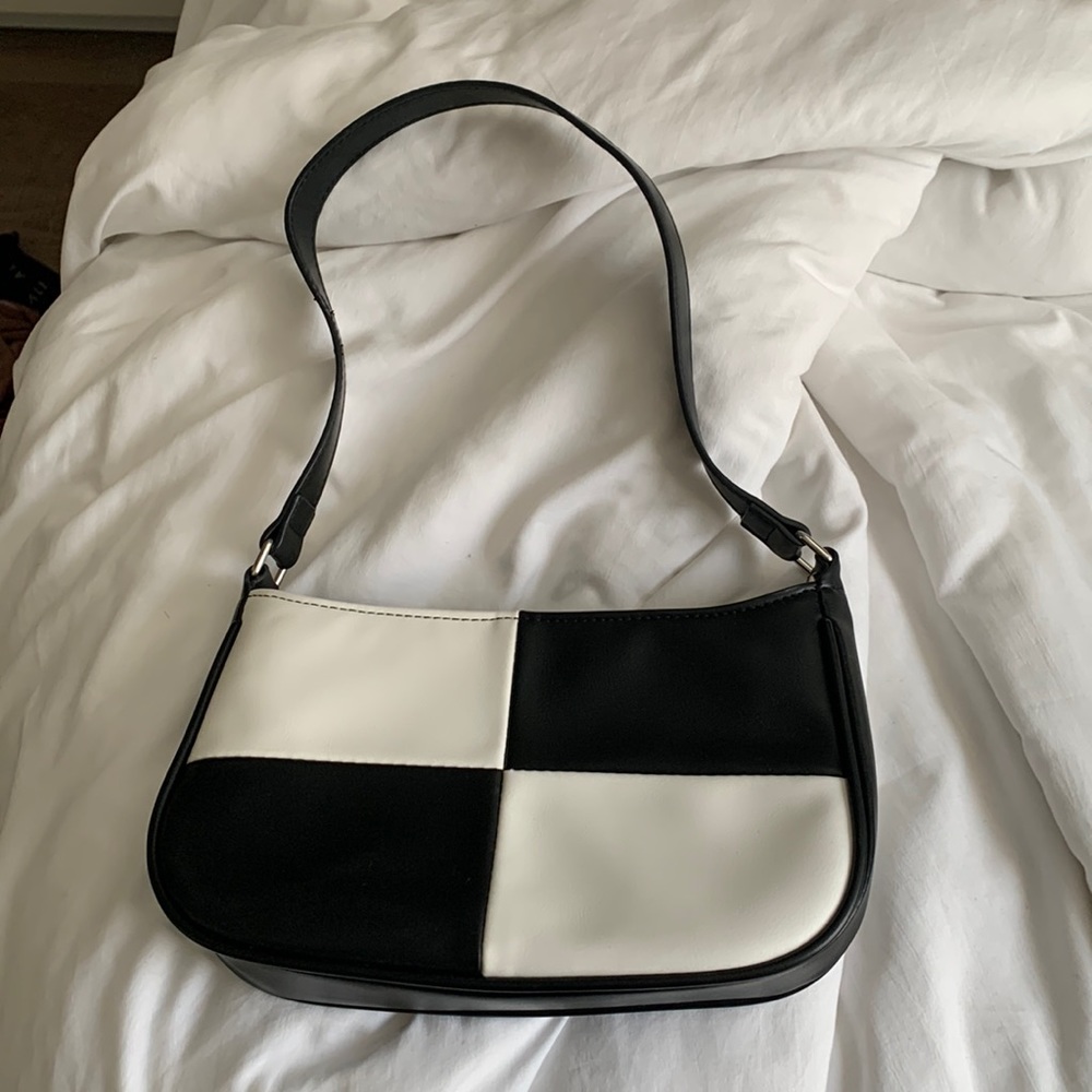 Black and White Checkered Purse Handbag